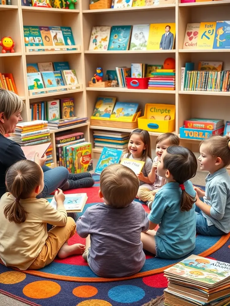 A heartwarming photograph of children participating in a reading session organized by FELLETIN THE JOY OF READING, with volunteers reading aloud and engaging the children in interactive storytelling.
