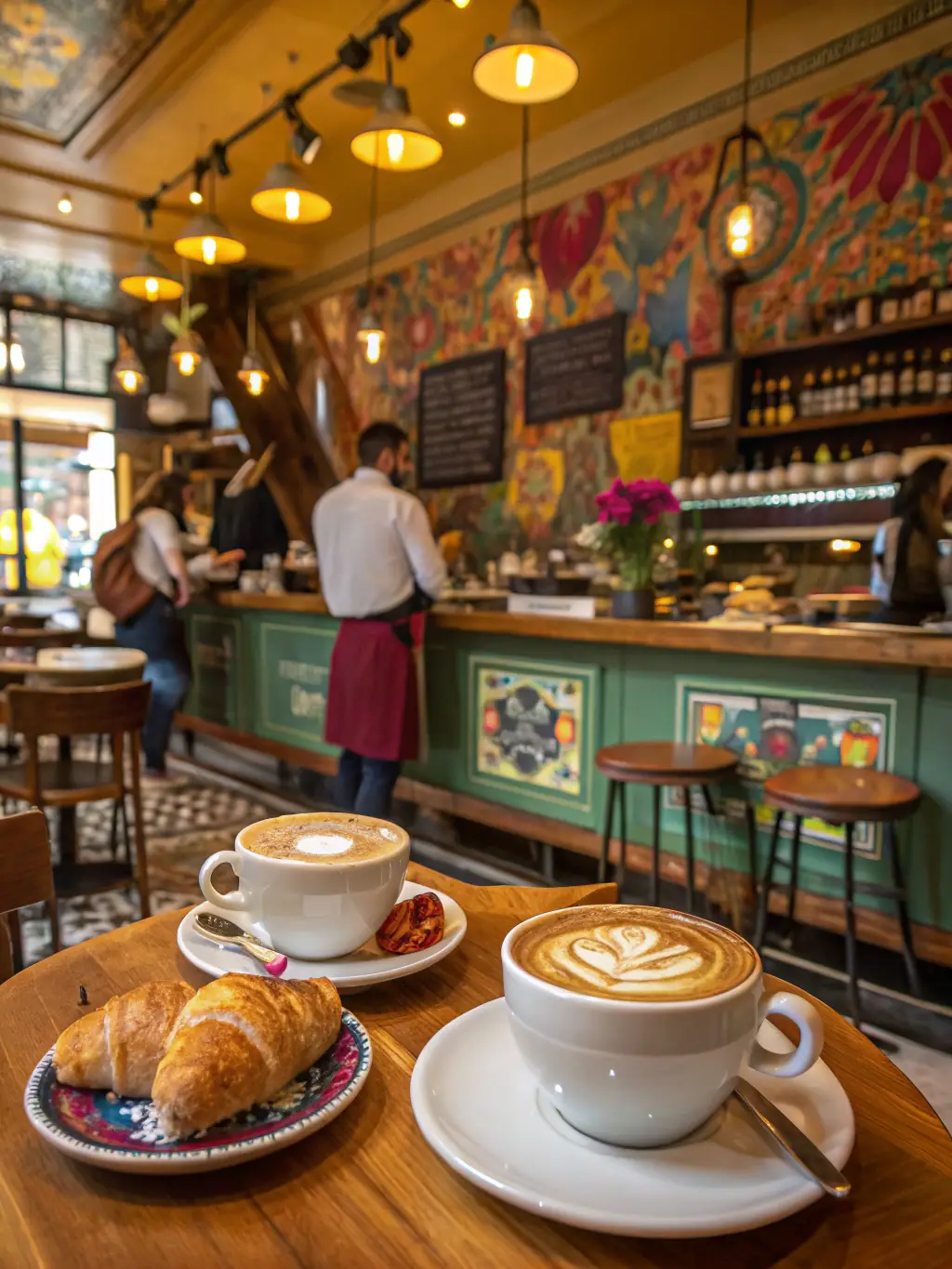 A captivating image of a recently established literary cafe, featuring people enjoying books and discussions in a cozy and inviting atmosphere.